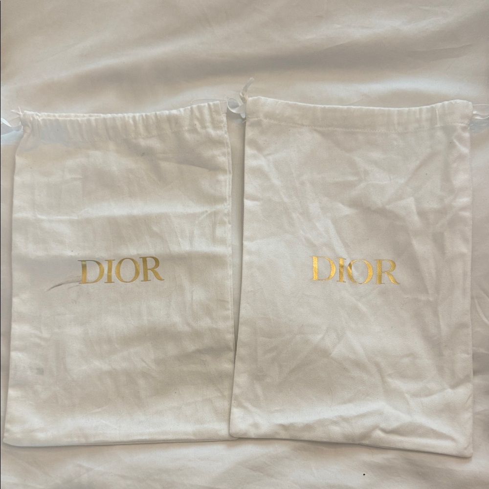 Dior White Bags with Gold Logo